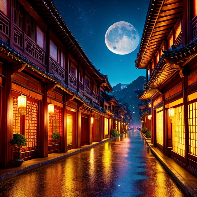 Official Art,  Ancient China,  Ancient Streets on Tensor.Art