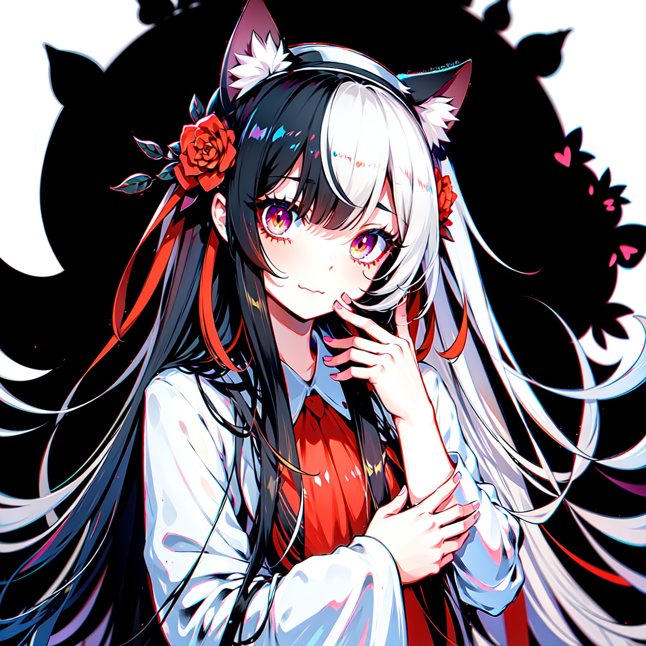 long hair,  low-tied long hair,  nurse cap on Tensor.Art