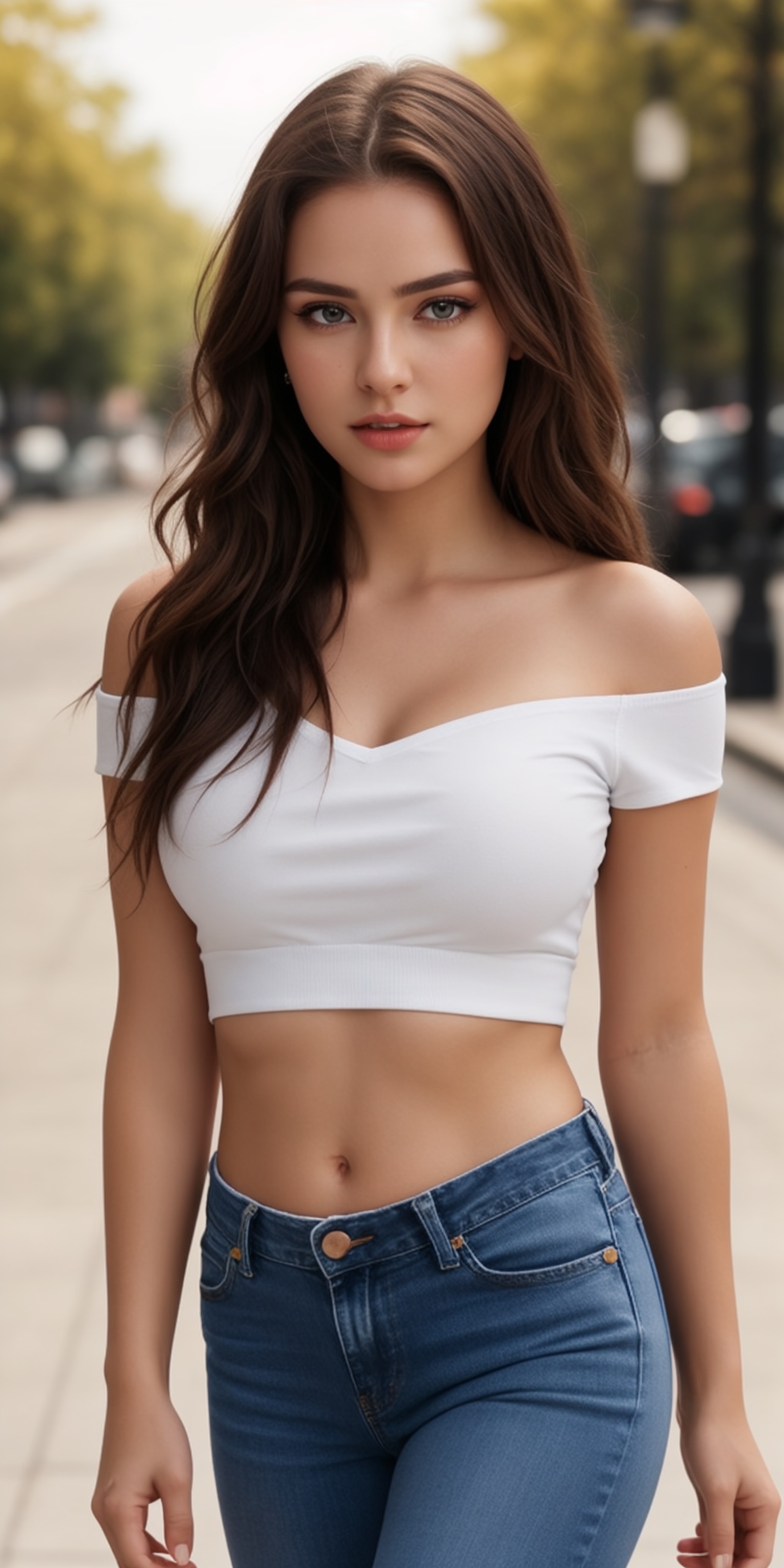1Girl standing full frame body,  (cowboy shot),  nice girl on Tensor.Art