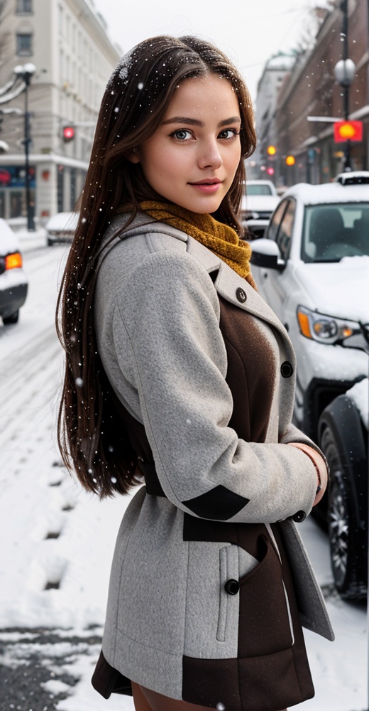 Background: Moscow main boulevard,  "Tverskaya Street",  girl stops a taxi car on Tensor.Art