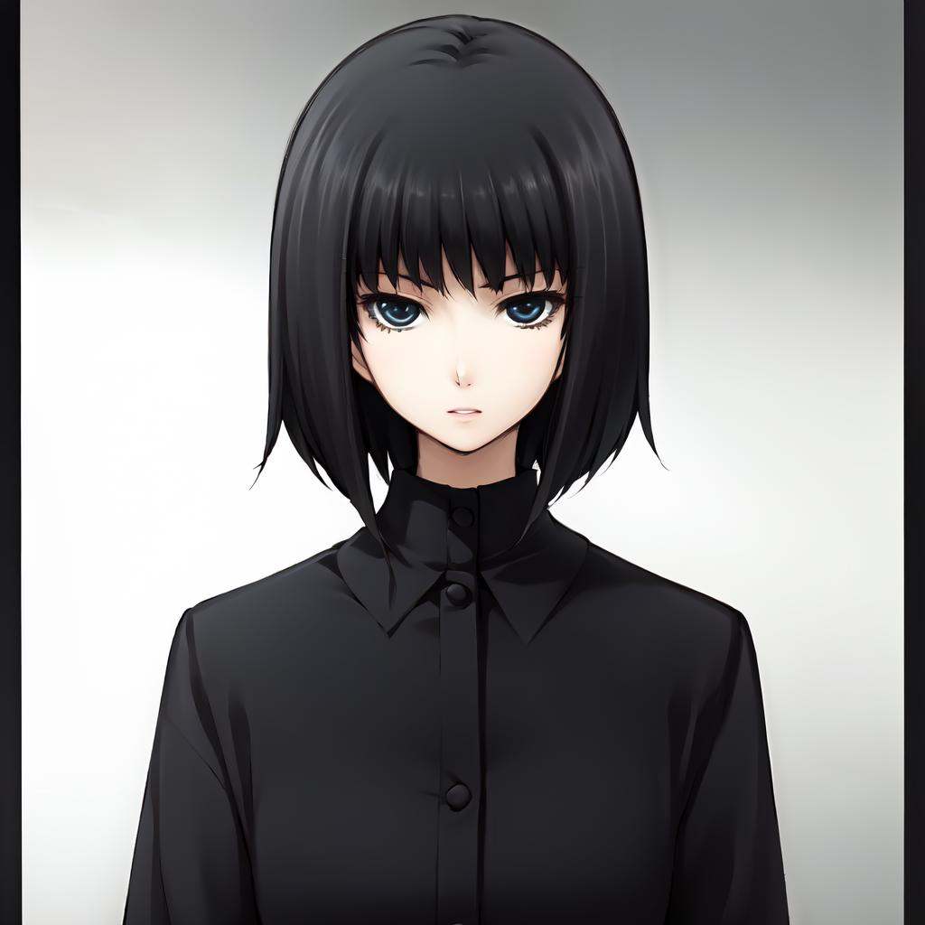 blue eyes,  black hair, on Tensor.Art