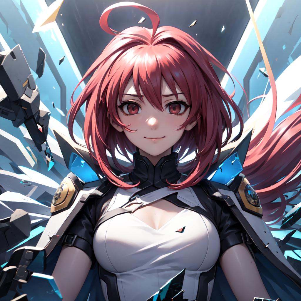 solo,  Kagami Sumika,  red hair on Tensor.Art
