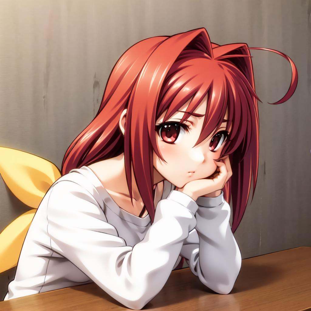 solo,  Kagami Sumika,  red hair on Tensor.Art