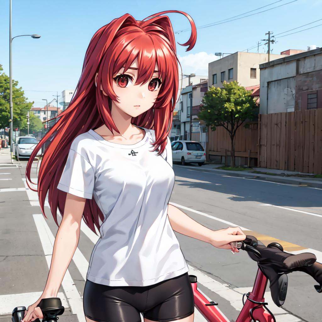 solo,  Kagami Sumika,  red hair on Tensor.Art