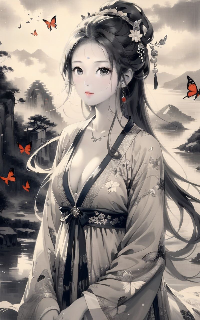 traditional chinese ink painting,  black and white ink painting,  best quality on Tensor.Art
