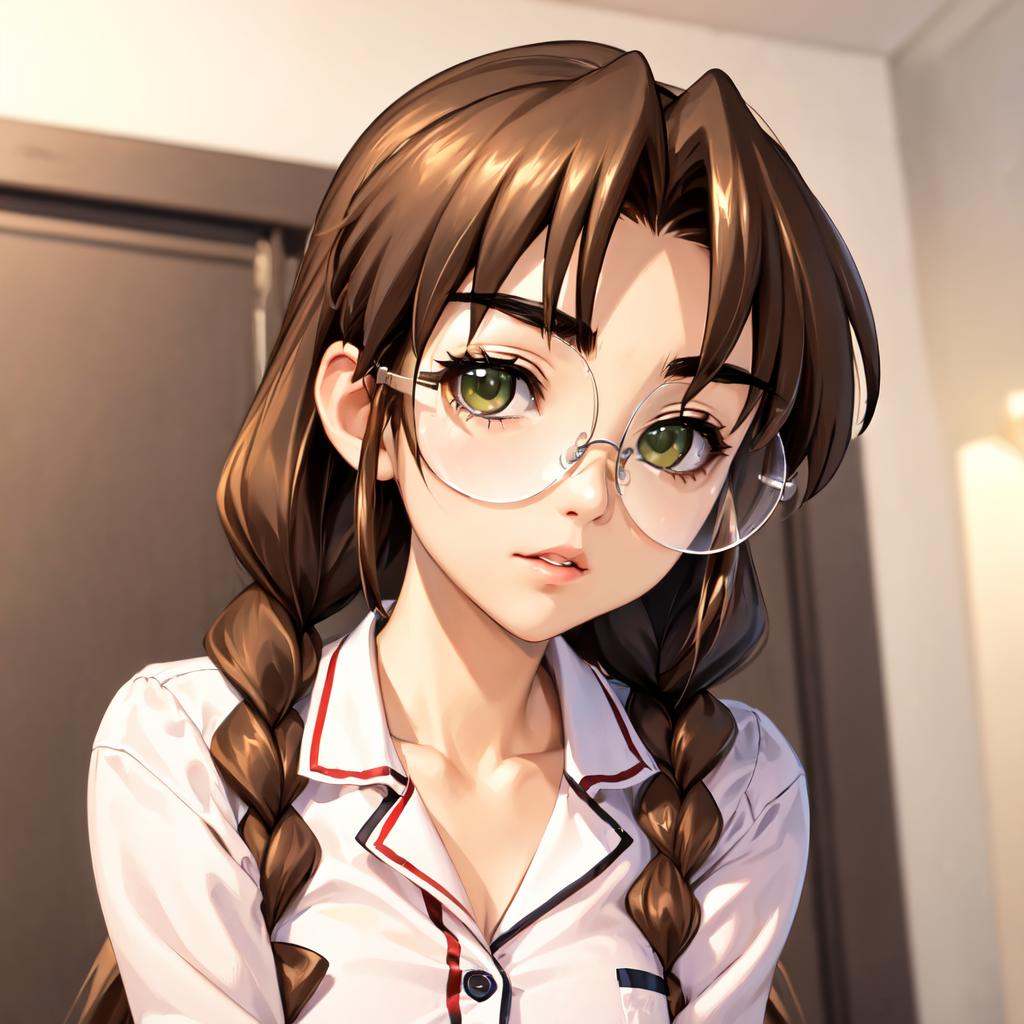 Sakaki Chizuru,  brown hair,  green eyes on Tensor.Art