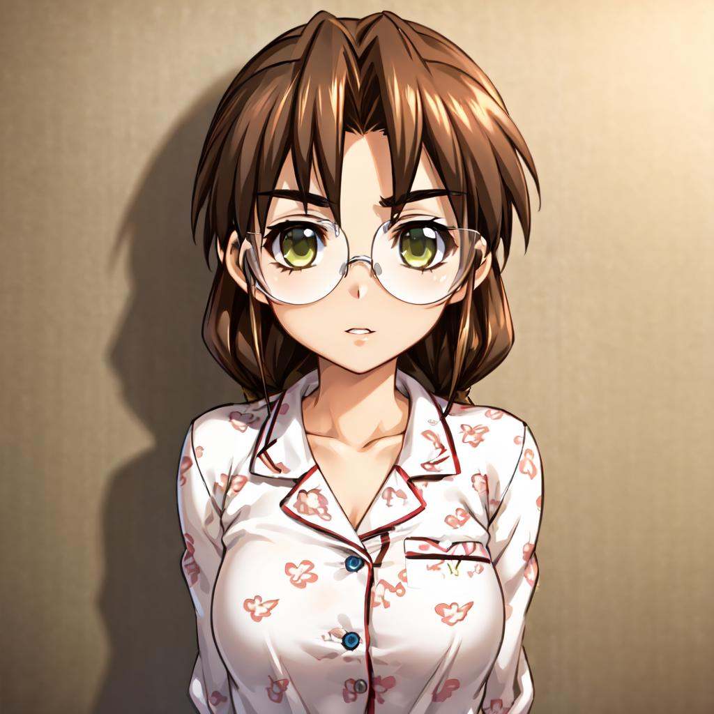 Sakaki Chizuru,  brown hair,  green eyes on Tensor.Art