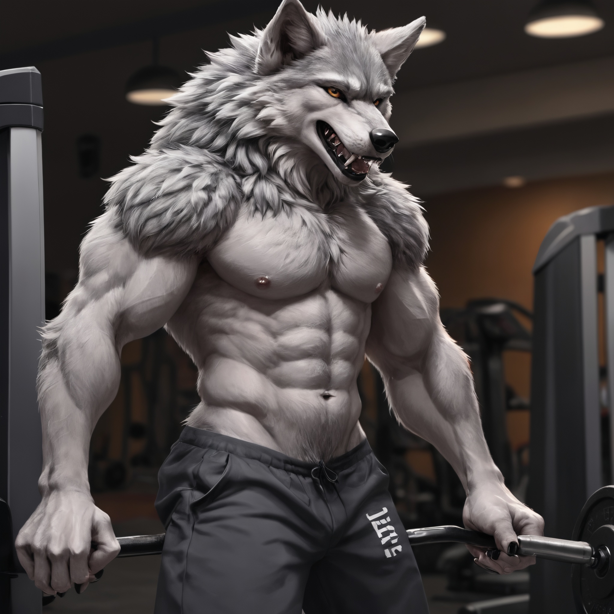 detail photo masterpiece,  best quality,  furry anthro male wolf on Tensor.Art