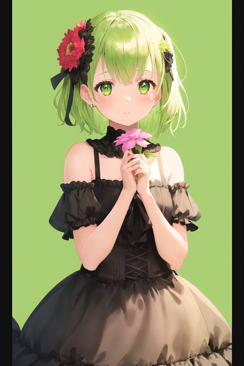 1girl,  bare shoulders,  closed mouth on Tensor.Art
