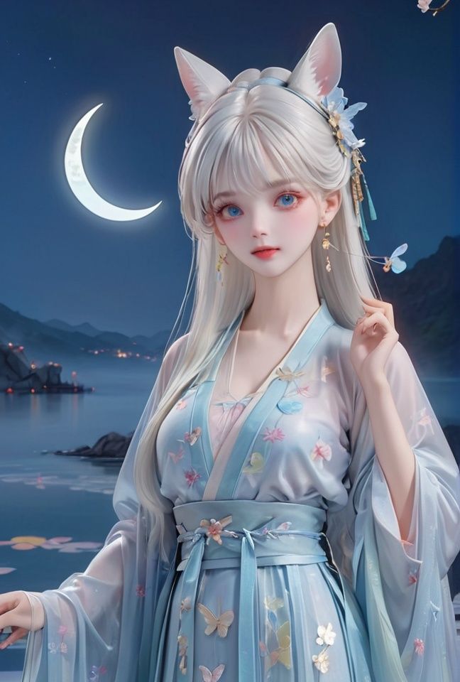 nsfw,(best quality), ((masterpiece)), (highres), original, extremely detailed 8K wallpaper, (night_sky), (mid shot),1girl,kawaii, confused,(setting on the high rock)Colorful flowers grow beside the rock,feet up,,looking to the moon, black pupils,floating hair,beautiful collarbone,(small breasts), cleavage,barefoot,beautiful flowers ,(peach blossom), flowers, (flower) tree,  breeze,floating sakura,little butterflies,(night),cloud,[moon]extremely delicate and,beautiful,water,((beauty detailed eye)),highly,Transparent silk, gauze, sexy, seductive,78,full moonhanfu,qixiong ruqun, Ice and snow, light blue, printed clothes broken,see-through, hanfu, (white hair),earrings, (white long blonde hair, )(transparent clothe)Fox ears girl, bright eyes, lovely(Middle part bangs, straight bangs: 2.0)(colorful, chinese clothes, )Vertical hair, fringe,Dazzling hair bow, ,flower,detailed eyes,flower forground,flower and hair is same color,beautifully color,face,her hair is becoming flower,flower,hair,flower,butterfly,high details,high quality,back light,hair and clothes is flower,full body,hand in face,hanfu,high<lora:8.1:1>  <lora:洛天依-000016:1>detailed,cinematic,akisa \(12023648\), White, pink, light blue, light yellow, rainbow color,Silk transparent, gauze, sexy, silk transparent,(masterpiece), (best quality), (absurdres)), linear hatching, ineart, comic, (greyscale, monochrome:1.2),hand on own chest,lovelygirl,1girl, white hair,yellow Hanfu,rabbit,moon cake,lantern,(little moon:1.5),(sparkle:1.2),(Fantasy World:1.4),,Jadeite colored moon cake,star (sky),night,sky,full moon,night sky,colorfull flower,Jadeitelighting,((beautiful face), surface, (original figure painting), ultra- detailed, incredibly detailed, (an extremely delicate and beautiful), beautiful detailed eyes, (best quality),<lora:20230919-1695115856496-0005:0.5> <lora:20230919-1695115856496-0001:0.2> <lora:古风女孩SDXL_v1.0:0.4> <lora:YFilter_DynamicRange_XL_V1:0.4> <lora:原本X11:0.4> <lora:LowRA:0.4> <lora:OC:0.4> <lora:SD1.5泛光调节_v1.0:0.4>