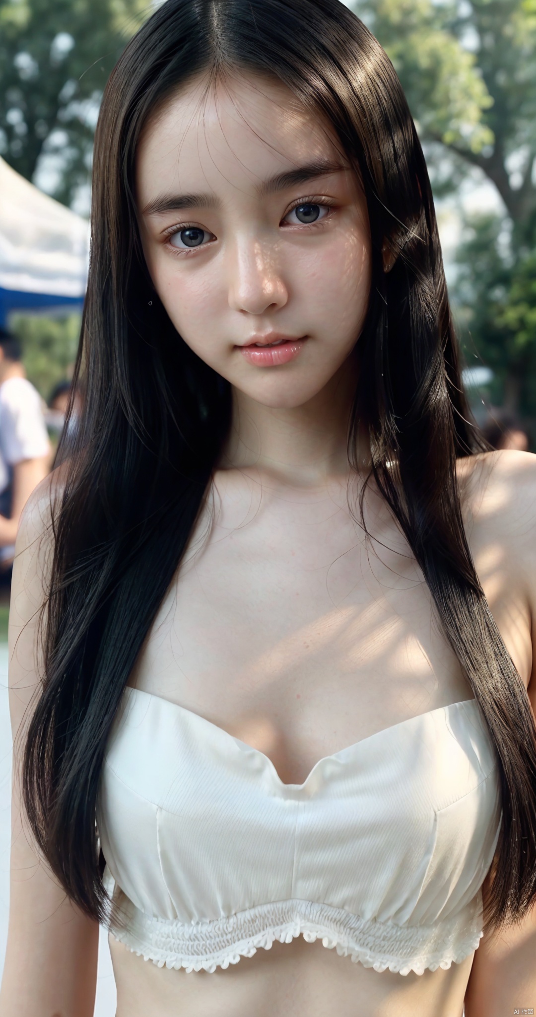 (long black hair),  outdoor,  ((fair white skin))、(close up) on Tensor.Art