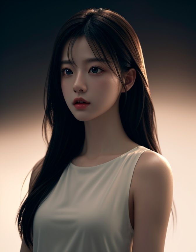 solo,((ultra-detailed)),extremely detailed cg 8k wallpaper,extremely delicate and beautiful,overexposure,highly detailed,cinematic lighting,cinematic highlight hair,(best quality),((masterpiece)),1girl,simple background,white background,upper_body,<lora:444a-000008:0.7>,444a,realistic