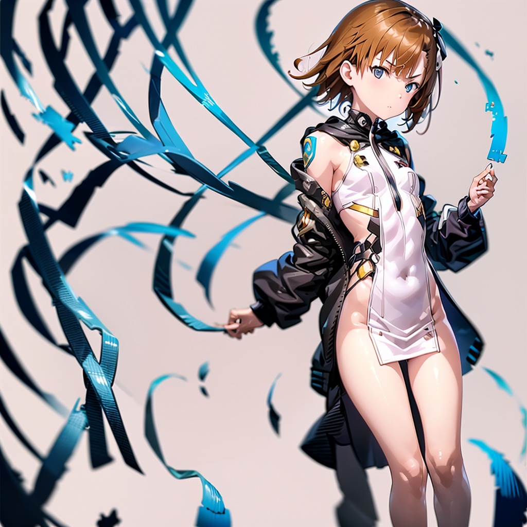 1girl,  white_background,  Mikoto Misaka \(A Certain Magical Index Series\) on Tensor.Art