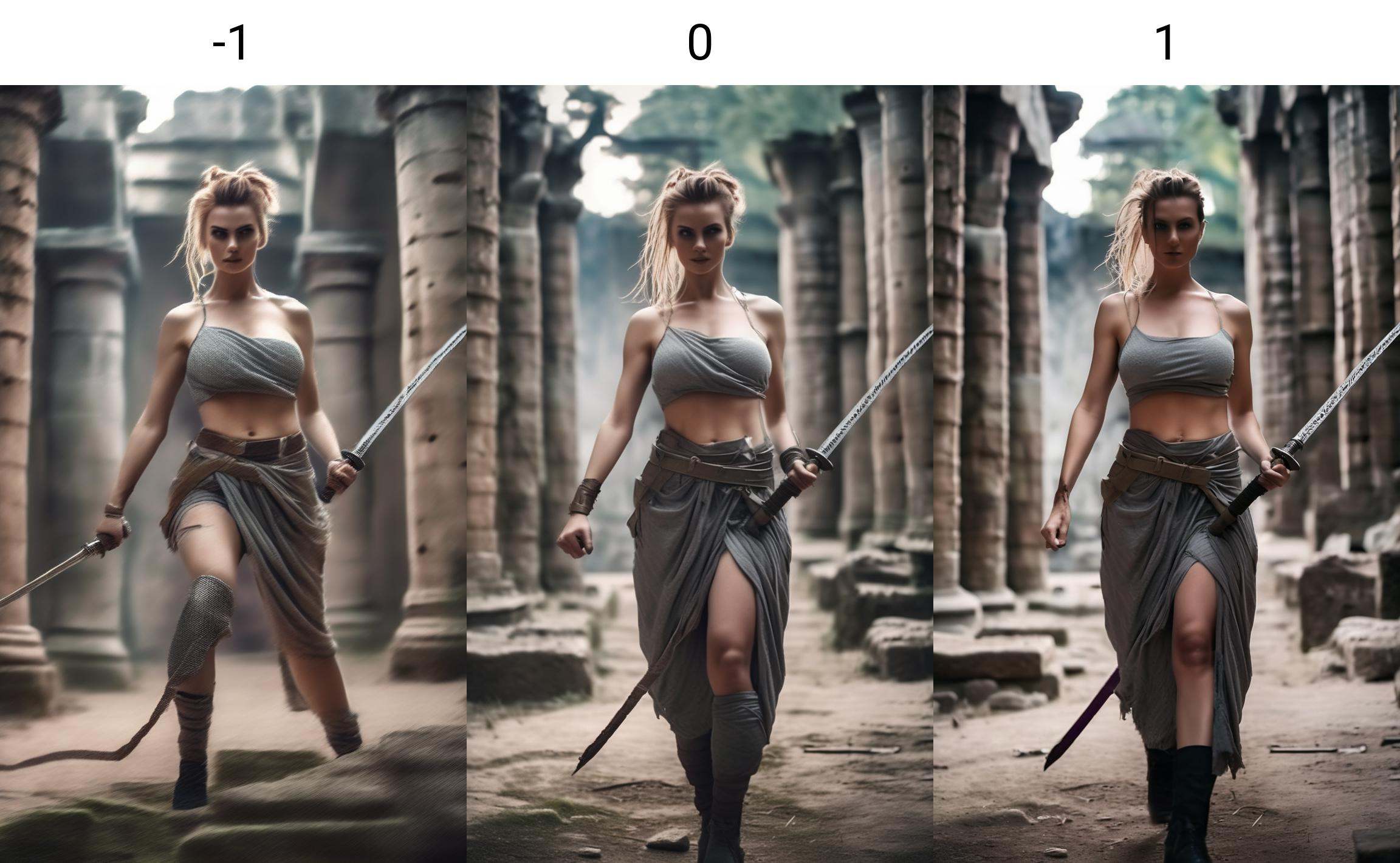 slender woman in chainmail halter top,  hair in messy bun,  big breasts on Tensor.Art