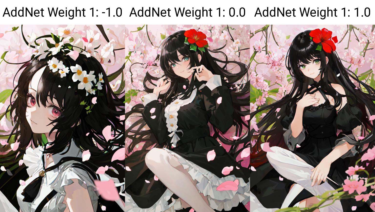 1girl,  black hair,  hair flower on Tensor.Art