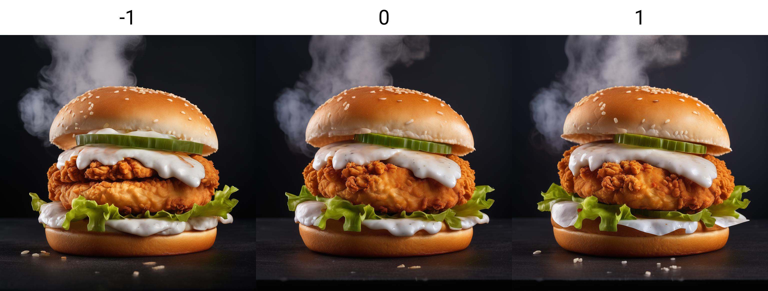 kfc chicken burger,  dark background,  quality photo on Tensor.Art