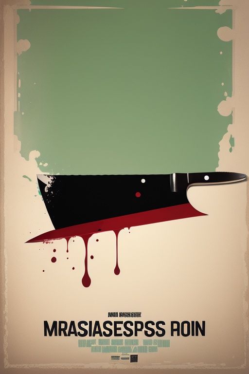 ((masterpiece)), best quality,MinimalistPoster, knife, english text, green theme, blood stain