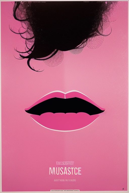 ((masterpiece)), best quality,MinimalistPoster, 1girl , Pink Theme，monochrome，red lips，english test