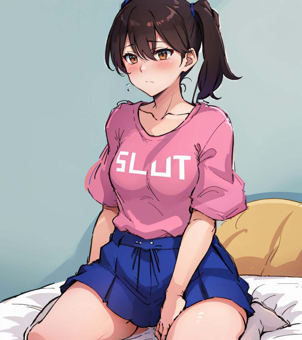 1girl,  kagakantai,  sitting on bed by ishiwatafox117 on Tensor.Art