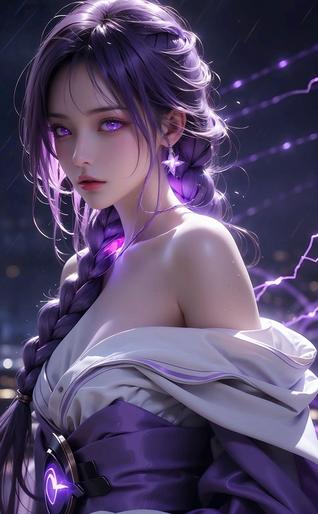 1girl,  urple hair,  purple eyes on Tensor.Art