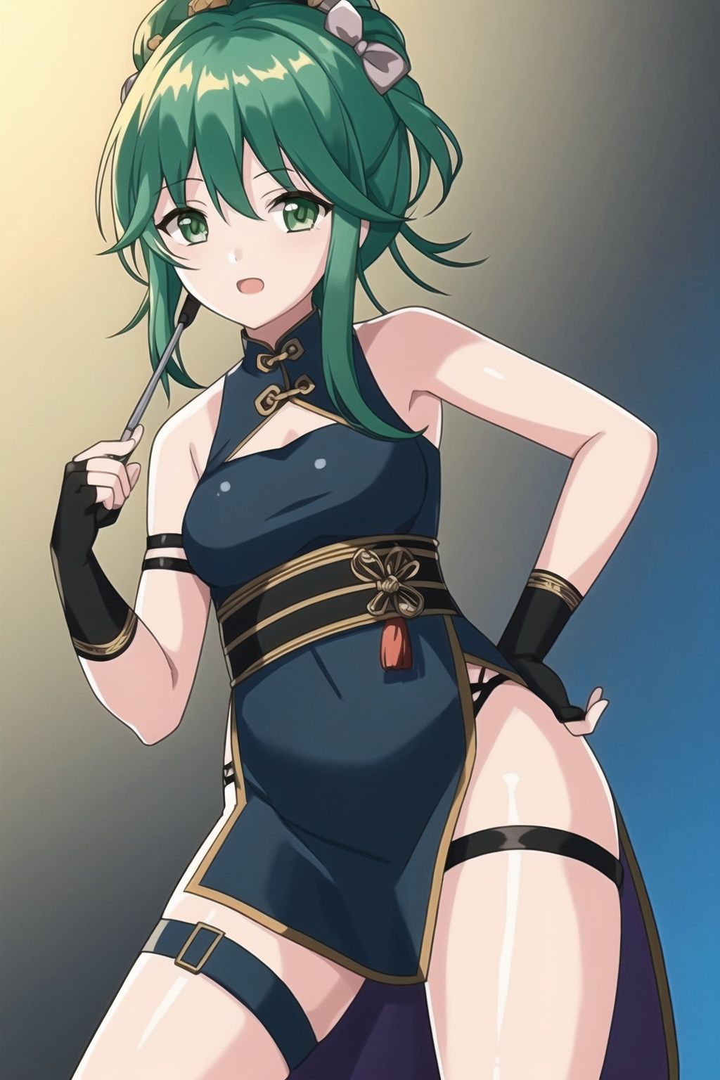 1girl,  solo,  green hair on Tensor.Art