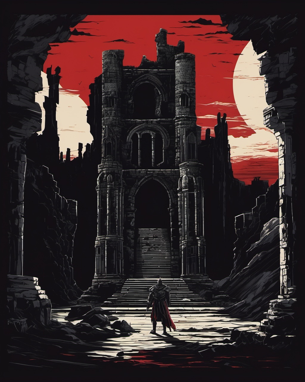 darkart,  dark souls dark souls collection,  in the style of energy-filled illustrations on Tensor.Art
