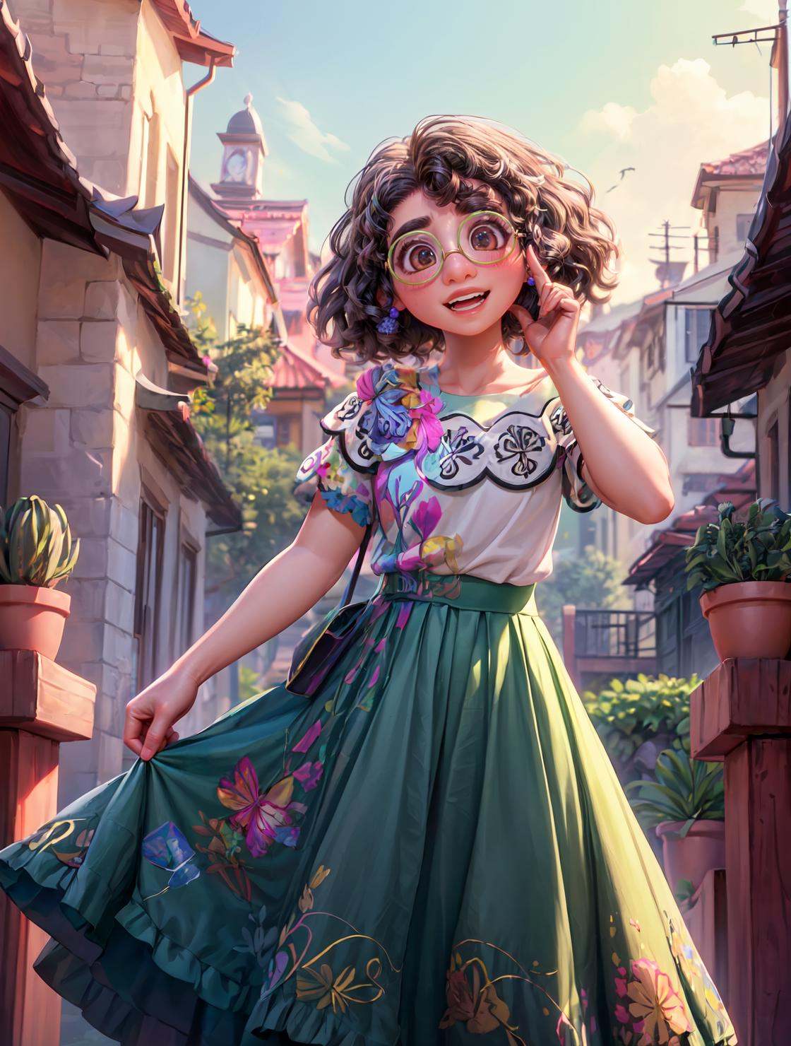 1girl,  mirabel madrigal,  glasses on Tensor.Art