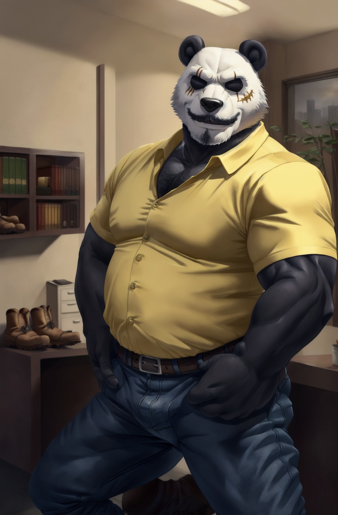 ((panda,  bear,  Mature male)) office on Tensor.Art