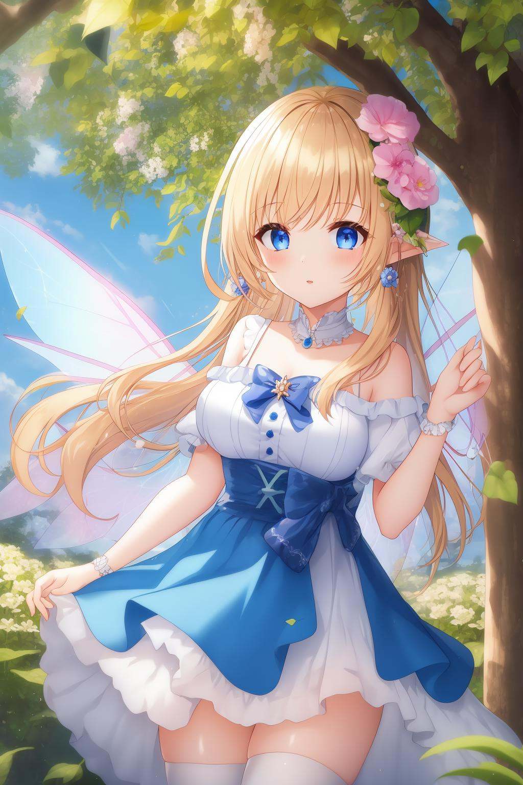 1girl,  fairy,  blone_hair on Tensor.Art