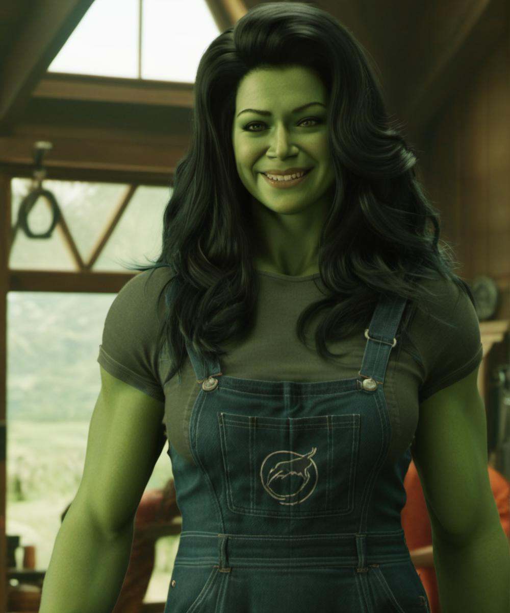 green skin,  A full-body depiction of a ohwx woman with long hair,  an alluring ) on Tensor.Art