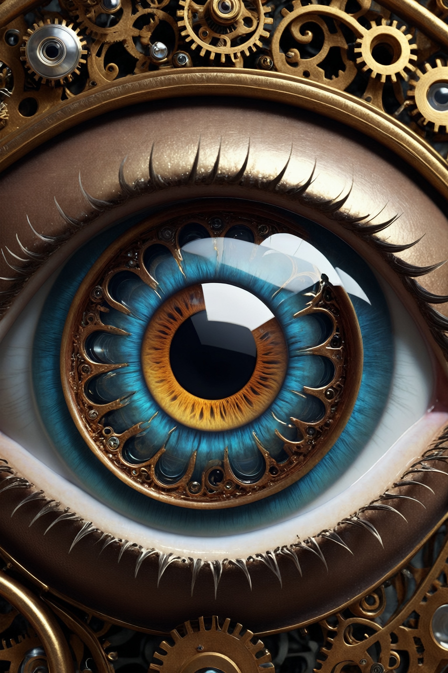 steampunk eye,  ornamental,  macro shot on Tensor.Art