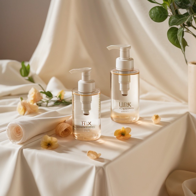  Warm colour
RAW photo,Clear bottle, silk, top-down Angle, close-up, 8k uhd, dslr, soft lighting, high quality, film grain, Fujifilm XT3,