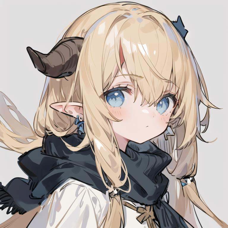 1girl,  solo,  horns by HelloWorld on Tensor.Art