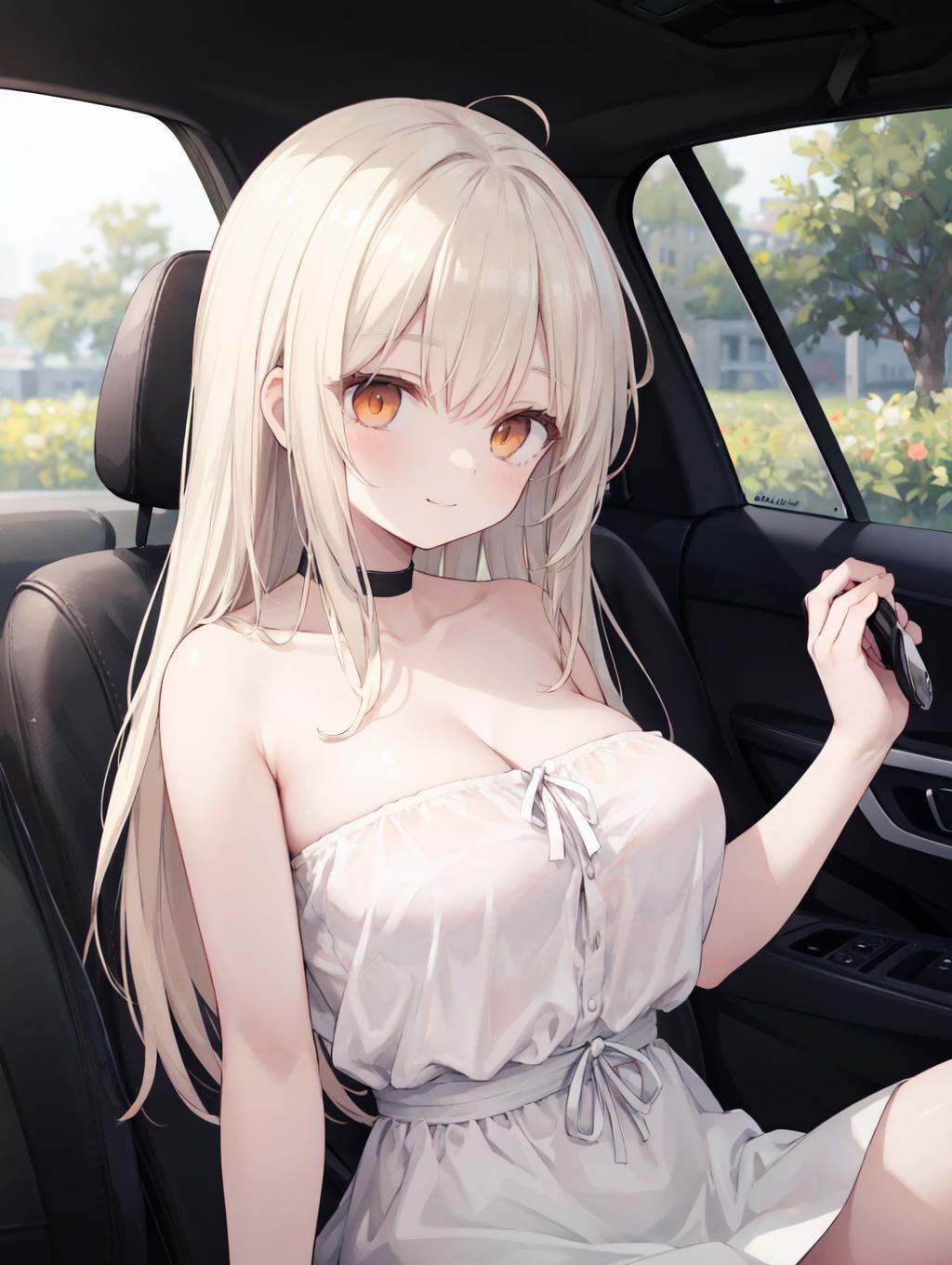 large breasts,  slim,  straight hair on Tensor.Art