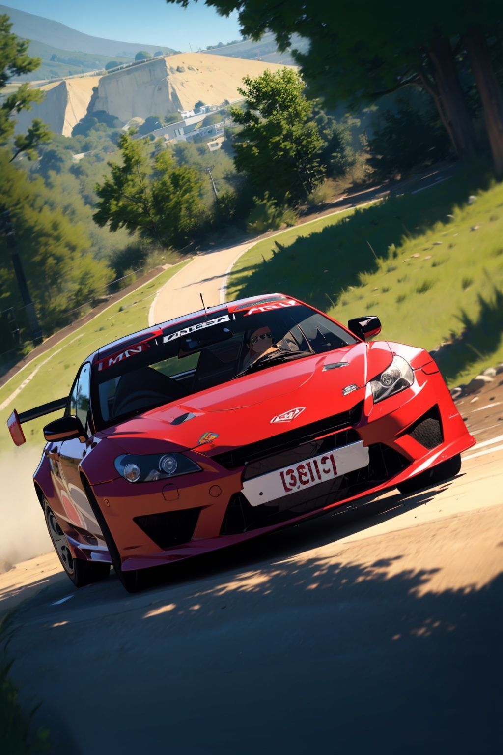  car,light,[motor vehicle],[ground vehicle], sports car, , vehicle focus, ((around the world)),Random front direction, cinematic feel,outdoor track,field,,Properly structured, ,motor rally