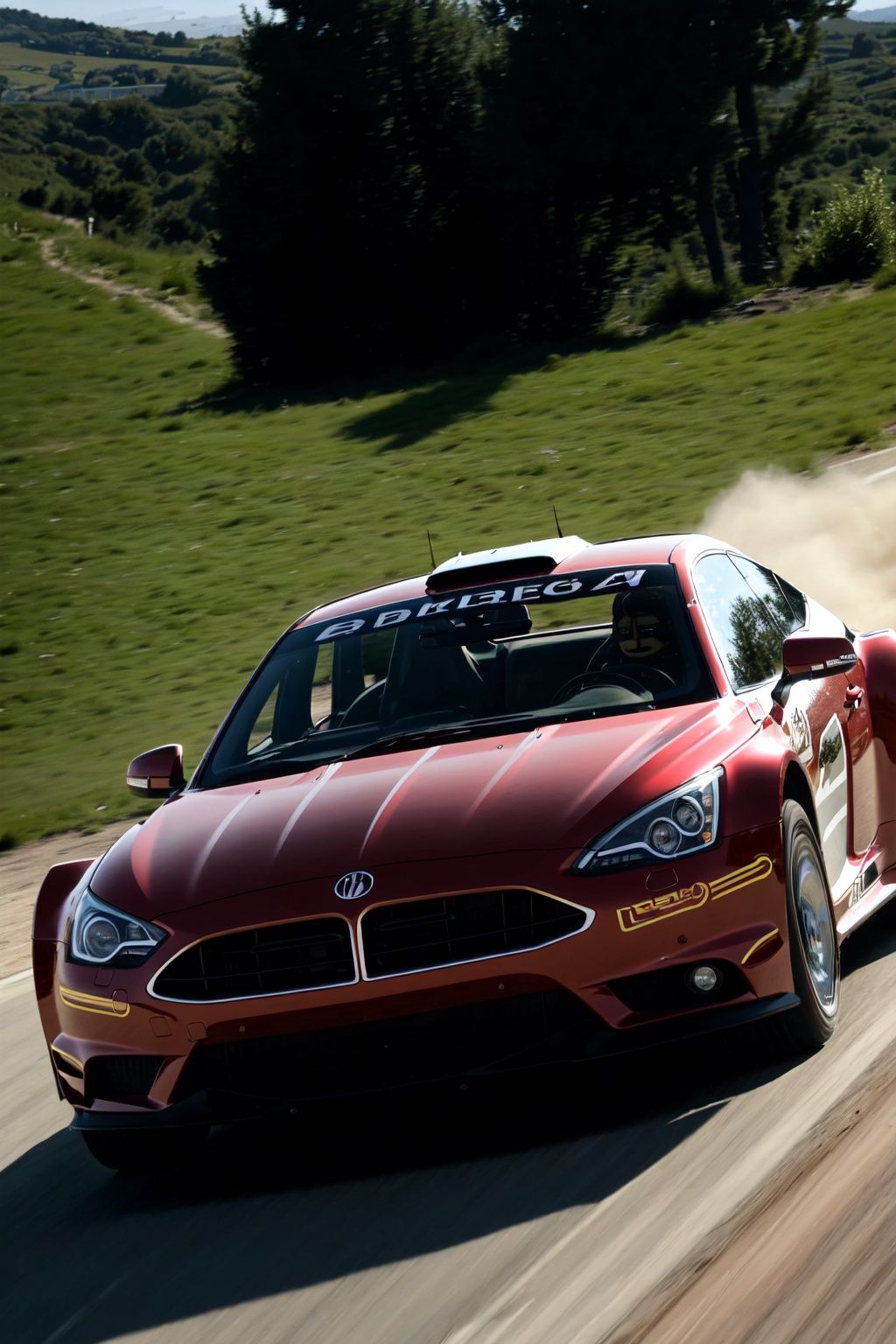  car,light,[motor vehicle],[ground vehicle], sports car, , vehicle focus, ((around the world)),Random front direction, cinematic feel,outdoor track,field,,Properly structured, ,motor rally