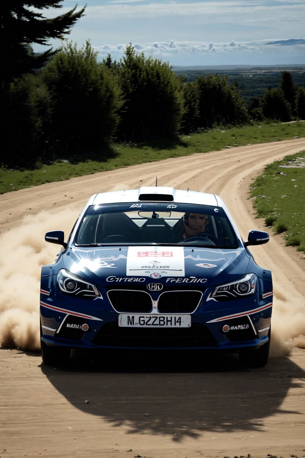 car,looking at viewer,light,[motor vehicle],[ground vehicle], sports car, , vehicle focus, ((around the world)),Random front direction, cinematic feel,outdoor track,field,,Properly structured, ,motor rally