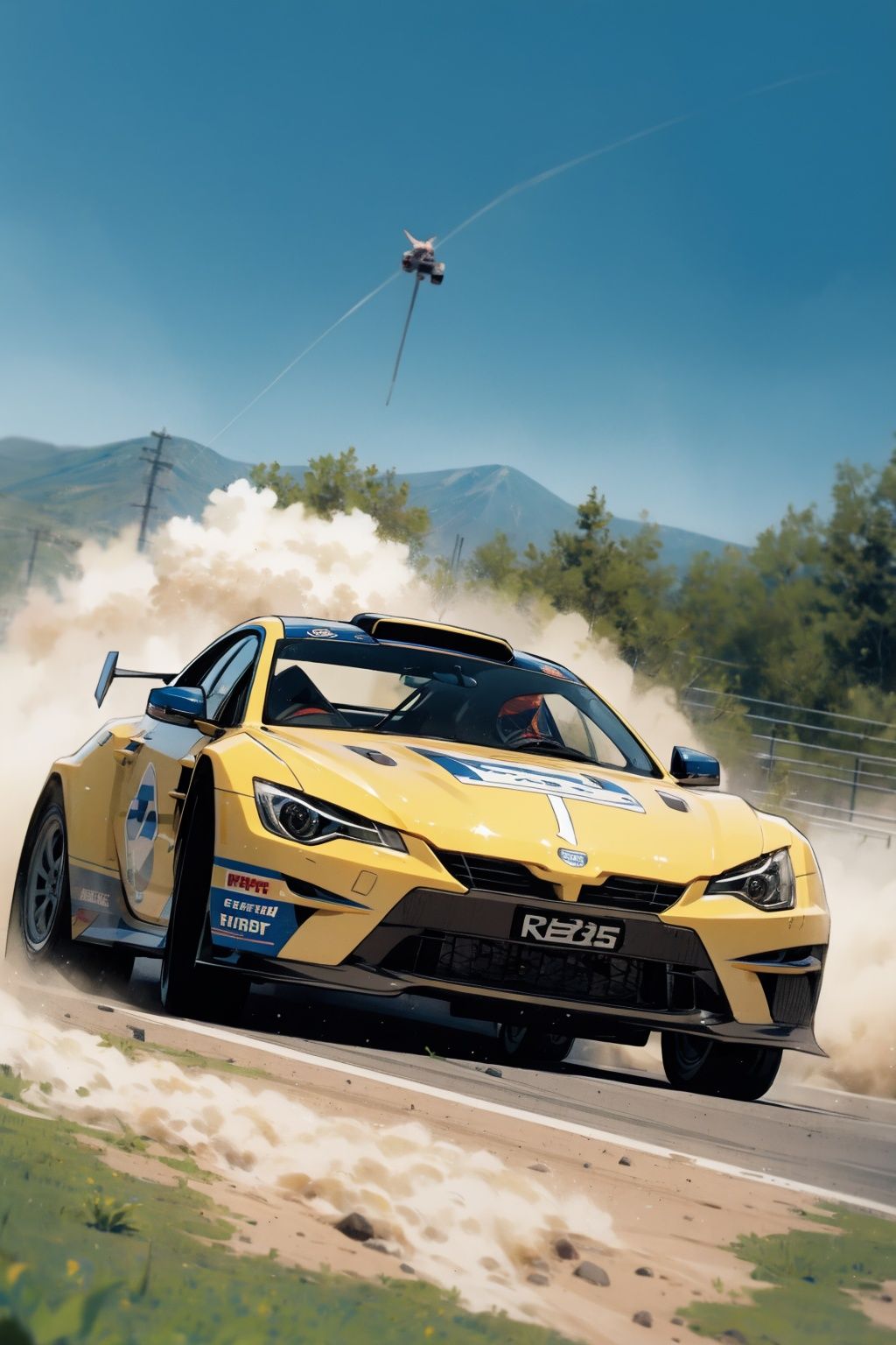  car,light,[motor vehicle],[ground vehicle], sports car, , vehicle focus, ((around the world)),Random front direction, cinematic feel,outdoor track,field,,Properly structured, ,motor rally