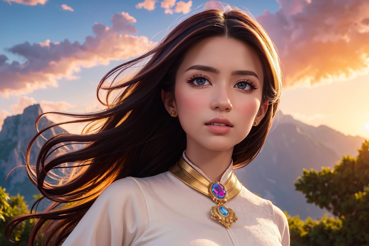 wide-angle photo,  Cinematic results,  create a artistic artwork portraying of a beautiful girl on Tensor.Art