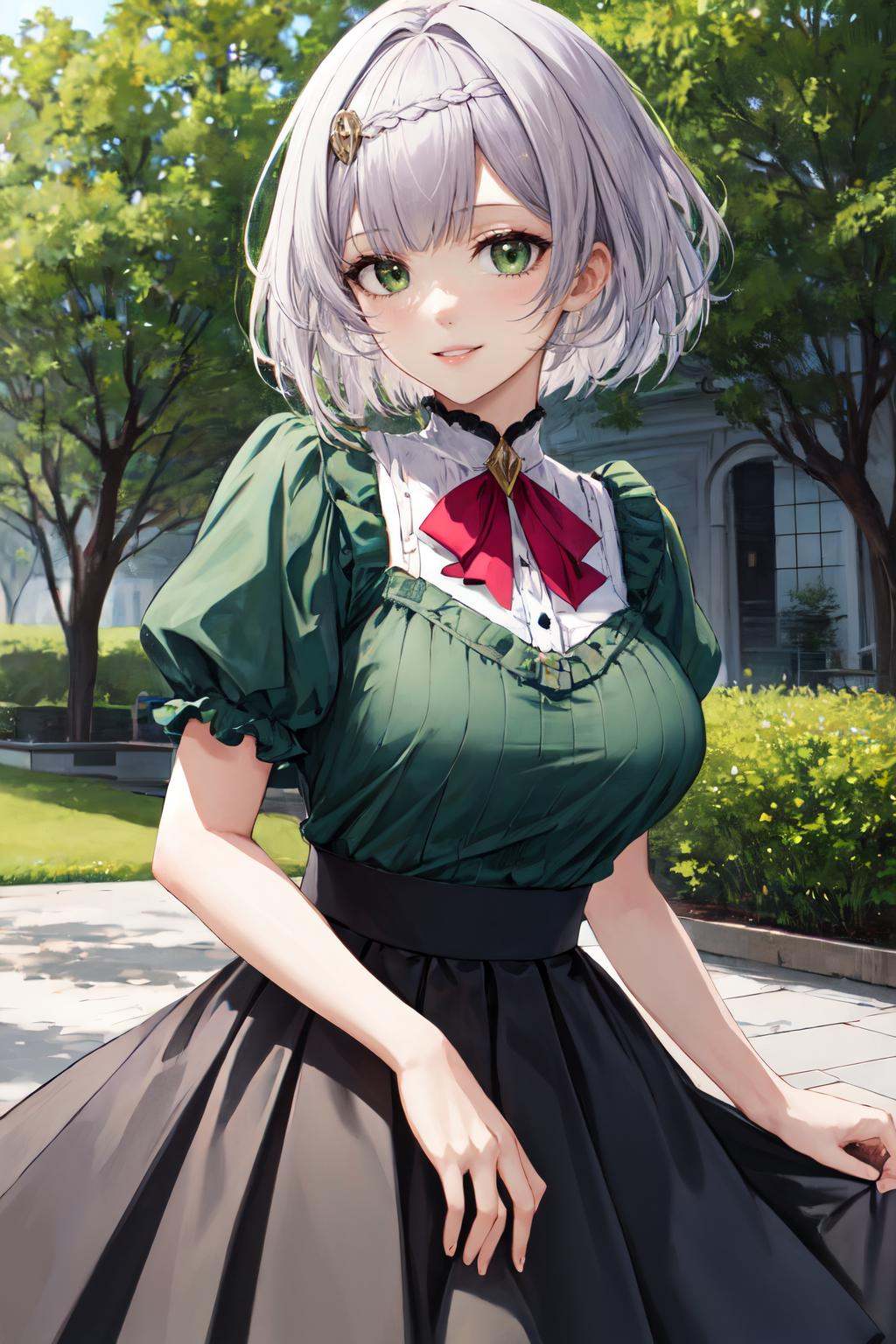 noelle gi,  green eyes,  1girl on Tensor.Art