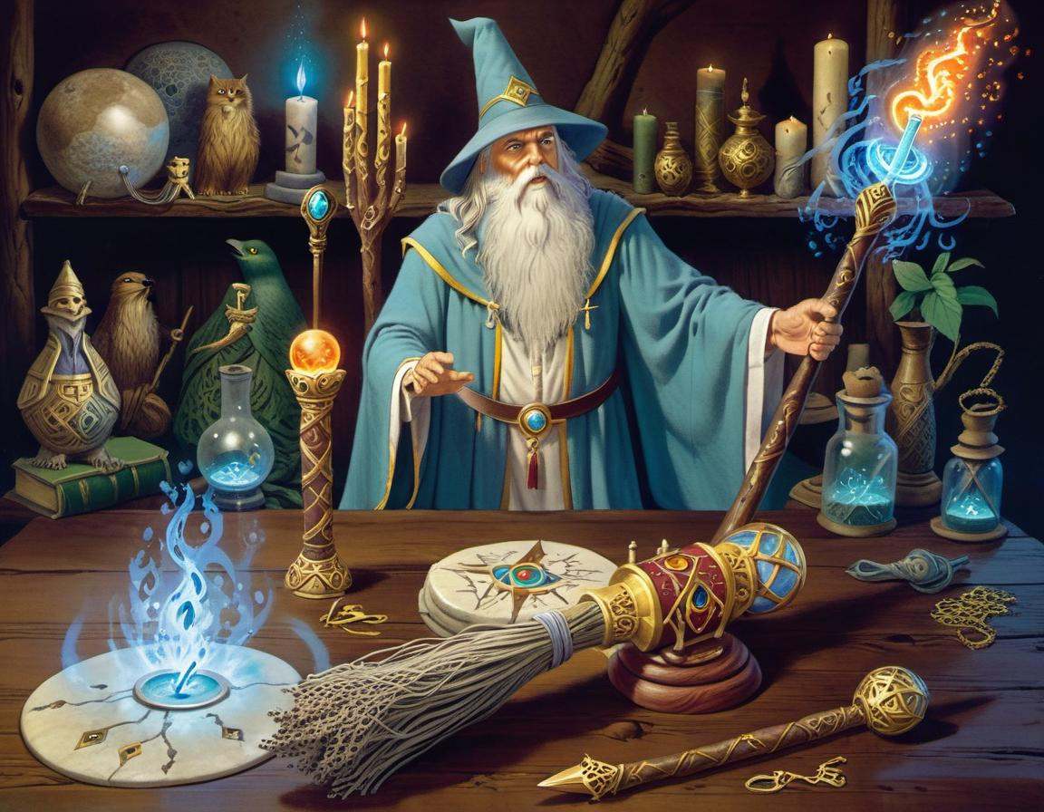 Wizard, ancient, staff, robes, arcane knowledge, powerful, mystical, sage, mentor, magical, wise. detailed, sub surface scattering, sharp focus <lora:OldillXL_0.4_RC:0.6>