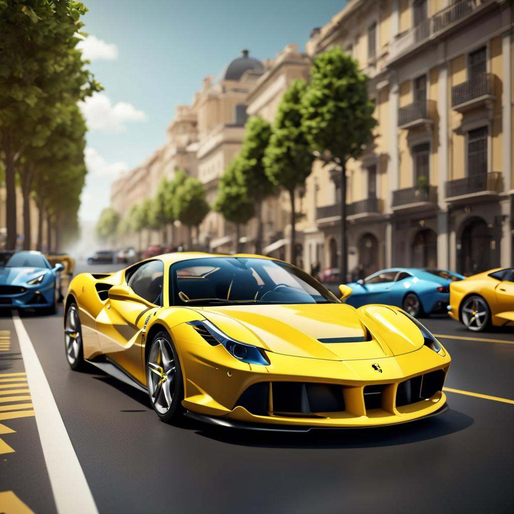 3D Render Style,  3DRenderAF,  Ferrari Super Car on Tensor.Art
