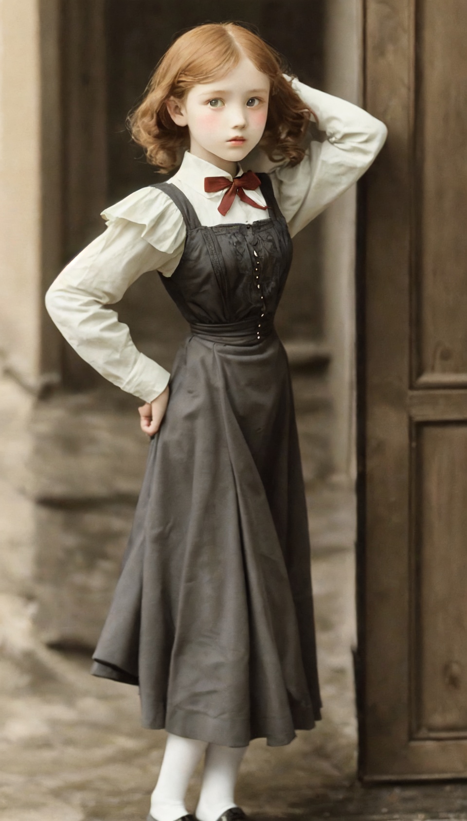 ginger girl,  as 12 years old 1908 fashion on Tensor.Art