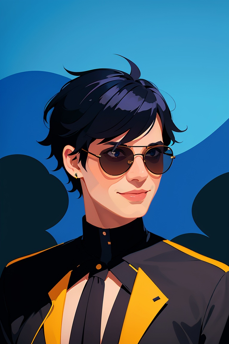 shadow flat vector art,  1man,  male focus by Ai Art Vision on Tensor.Art