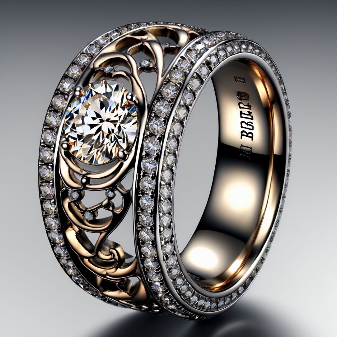 masterpiece,best quality,realistic,Platinum ring,yinjiezhi,bezel setting,diamond,shadow,simple background,white background,no human,