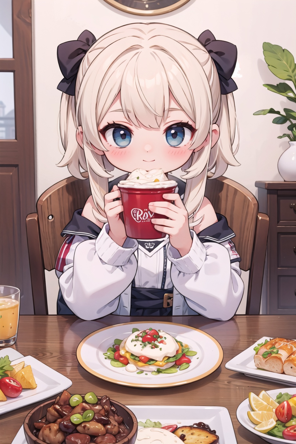 (masterpiece),  1girl,  foods on Tensor.Art