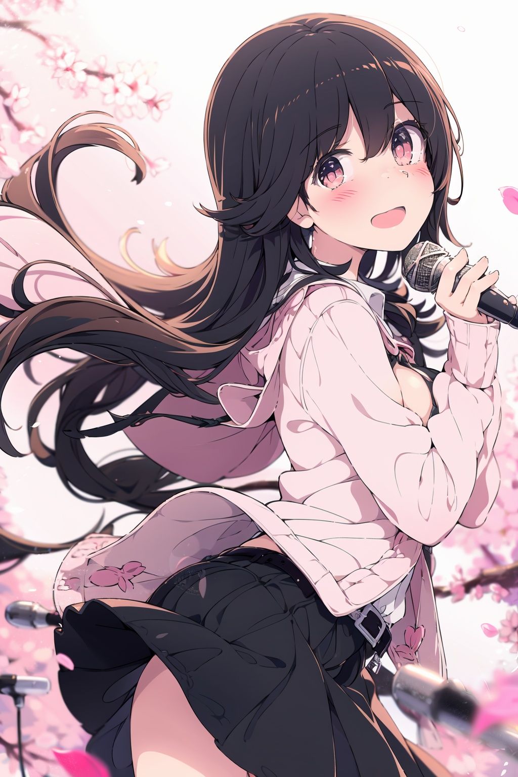 1girl,  solo,  microphone on Tensor.Art