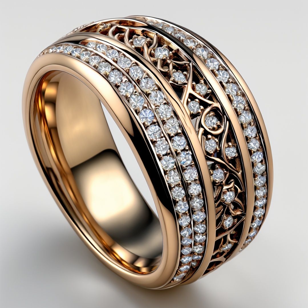 masterpiece,best quality,realistic,egyptian style,Platinum ring,bezel setting,diamond,shadow,simple background,white background,no human,