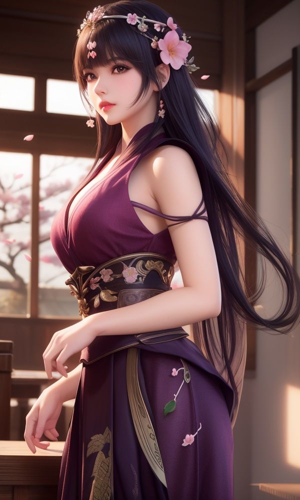 (,1girl, ,best quality, )<lora:DA_少司命-秦时明月:0.6>,, ,masterpiece, fantasy, realistic,science fiction,mole, ultra realistic 8k cg, ,tamari \(flawless\),  medium breasts  ,plum blossoms, strawberry blossoms      (()), (),