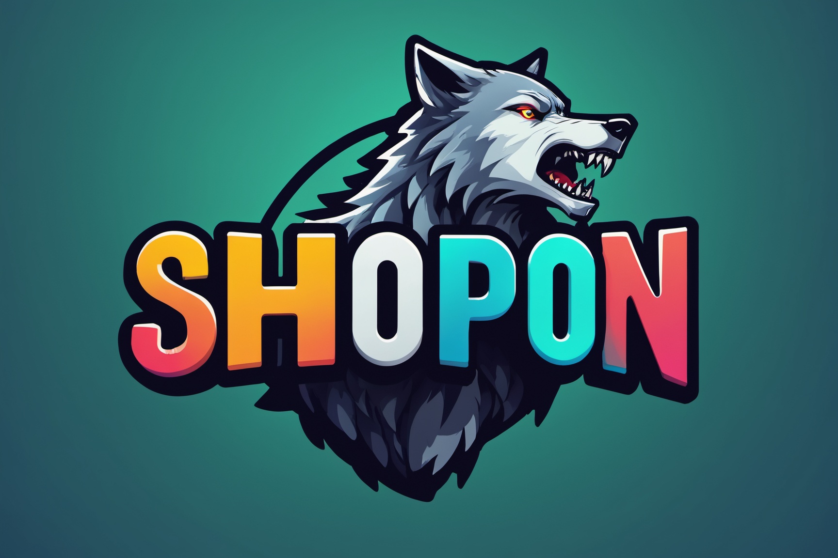 text "SHOPON" text logo,  mordern logo of a wolf,  colourful by Shopon_skp on Tensor.Art